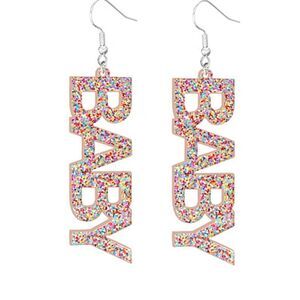 Sparkly Multicolor BABY Drop‎ Dangle Acrylic Earrings – Fun Statement Jew…